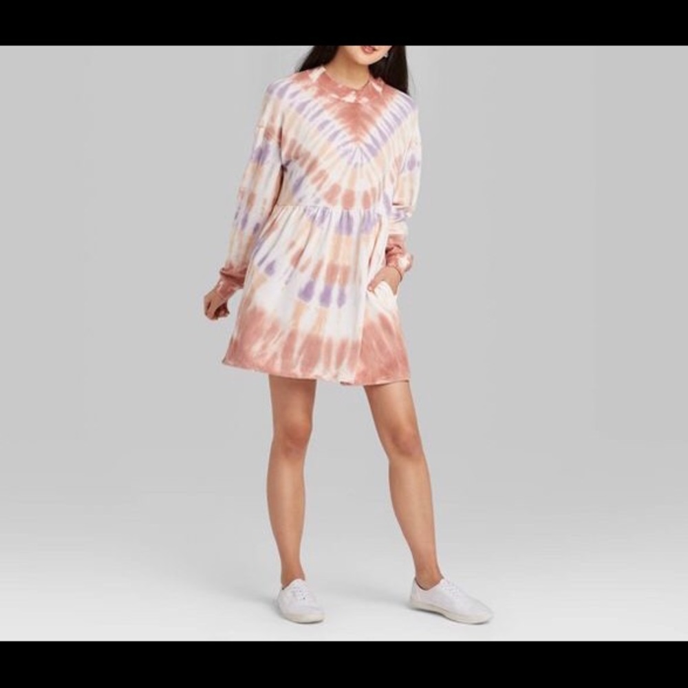 Wild Fable Tie-Dye Long Sleeve Mock Turtleneck Knit Dress